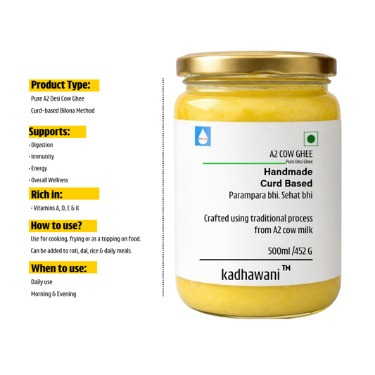 kadhawani Desi A2 Cow Ghee - 500ml